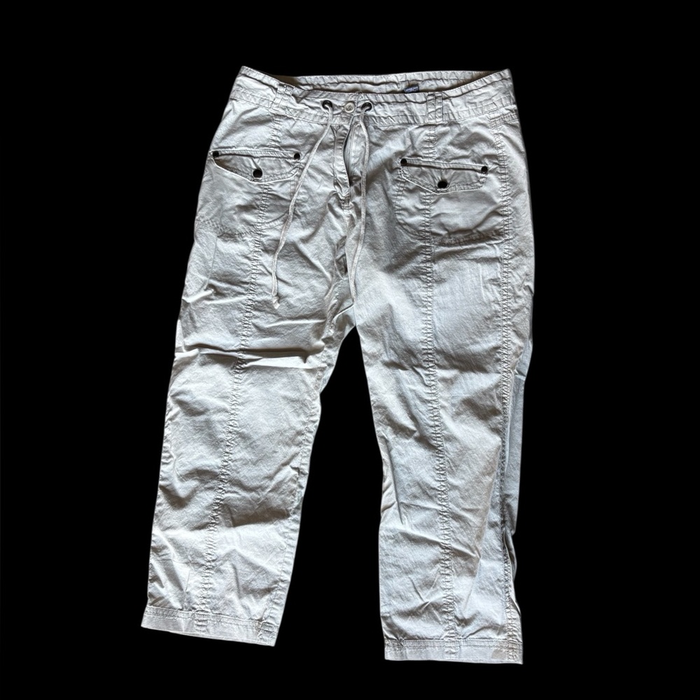 ✨Cream Cotton Contact Cargo Pants with Drawstring✨